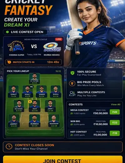 77777 (77777 bet) fantasy cricket & matchday visual 3